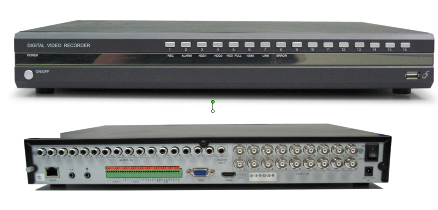 16CH DVR H264 Format HD VGA Functional Type