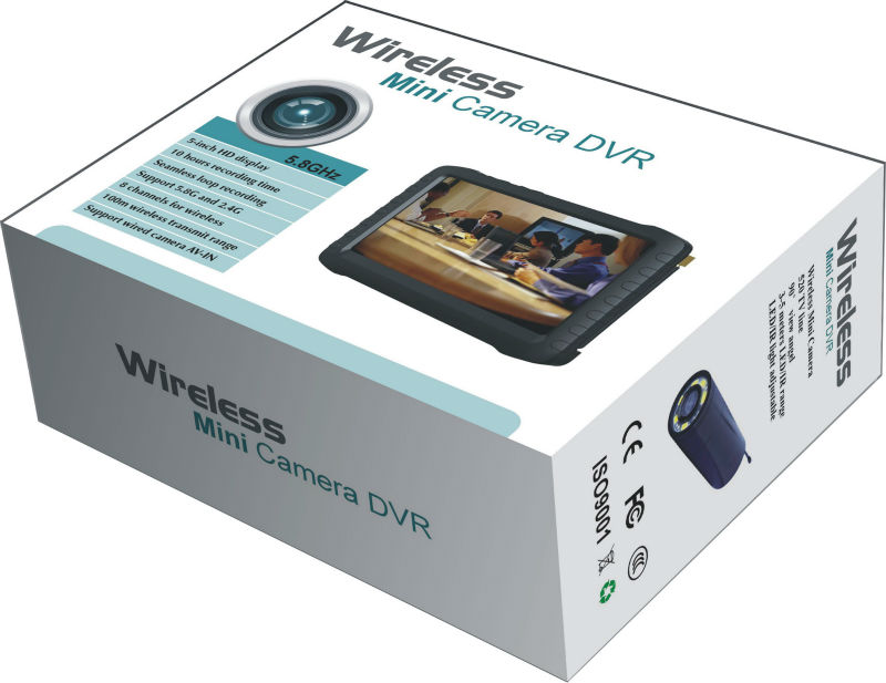 USB 0.008Lux 2.4GHz 520TVL Mini Camera And 5inch Wireless CCTV Camera DVR Monitor Receiver