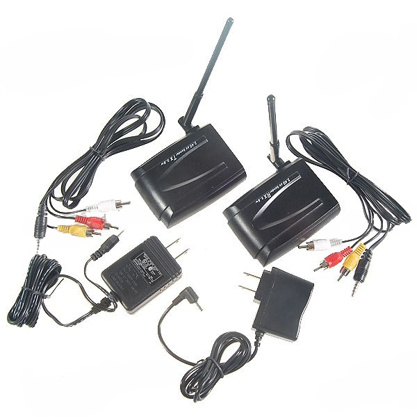 BADA 2.4GHz 2.5W 6-CH Stereo Wireless Audio/Video AV Transmitter & Receiver Kit