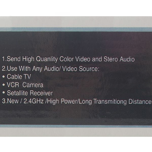 BADA 2.4GHz 2.5W 6-CH Stereo Wireless Audio/Video AV Transmitter & Receiver Kit